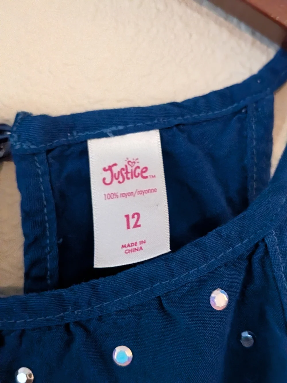 Justice Blue Ombre Halter Dress with Silver Studs